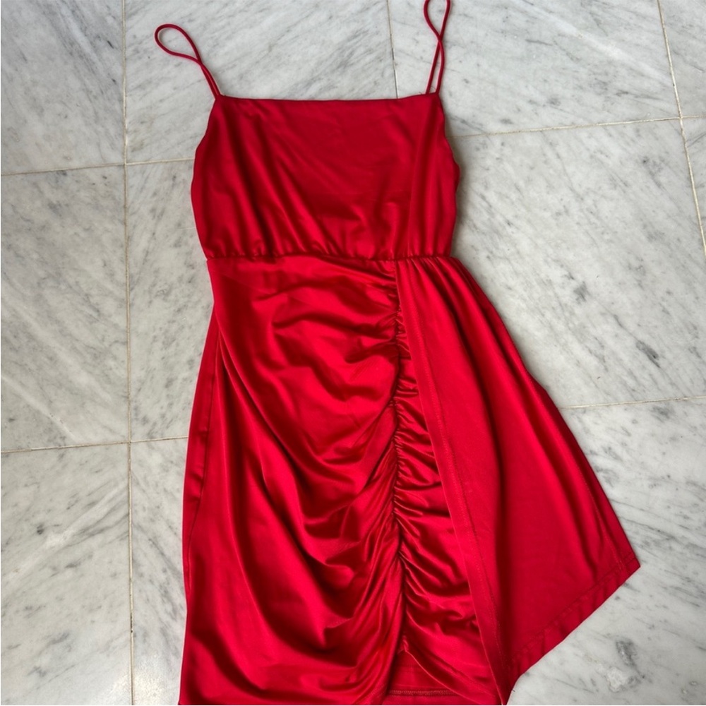 Superdown Lorena Draped Mini Dress Red Sleeveless Short XS - Picture 3 of 4